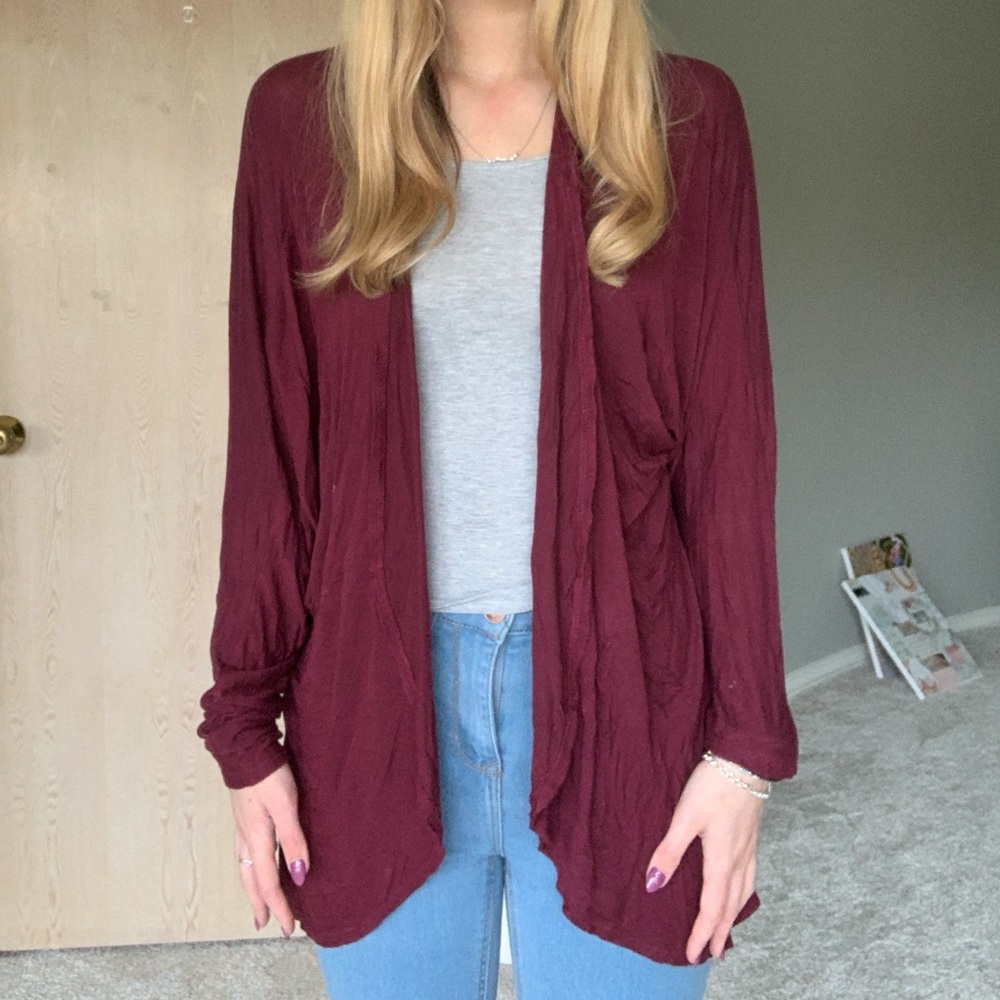Painted Threads Maroon Cardigan